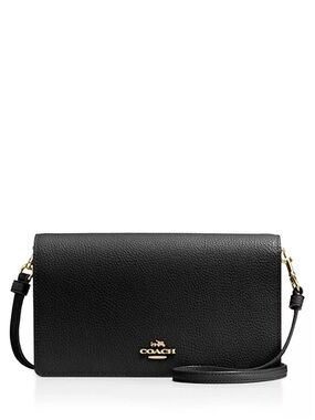 COACH Foldover Crossbody Clutch in Polished Pebble Leather